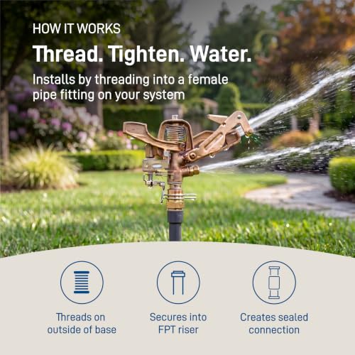 Orbit Brass Impact Sprinkler Head, Dual Nozzle, 3/4 in. MPT - 55016