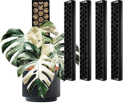 4 Pack 17 Inch Plastic Moss Pole for Plants Monstera, Plant Poles for Climbing Plants, Plant Support for Indoor Plants, Plant Support Poles Work with Sphagnum Moss