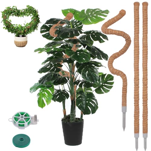 3 Pack Moss Pole, 50 Inch Monstera Plant Support, Tall Moss Poles for Climbing Plants Indoor DIY, Coco Coir Plant Pole Moss Plant Stick Support Stake Kit for Potted Plants, Pothos, Philodendron - size: 50 in (3 Pack)