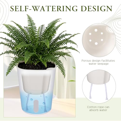 Ziliny 20 Pcs 3.74 Inch Self Watering Planters with Water Indicator - size: 3.74 Inch