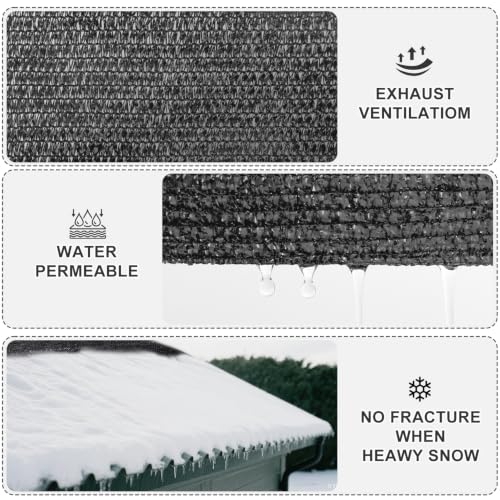 SUNNY GUARD Sun Shade Cloth, 10 x 14 FT Black HDPE Mesh - color: 90 SHADE-BLACK, size: 10 FT x 14 FT