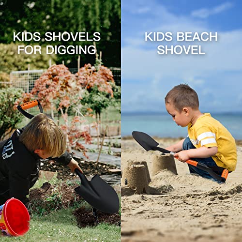 KOLEIYA Kids Shovel, Small Shovels for Digging, Overall Length 28 Inches, Mini D Handle Shovel,Gardening Shovels,Matel Beach Shovel,Camping Shovel Matel+Fiberglass - color: Orange