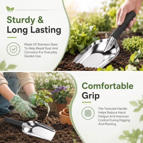 Fibrace Small Shovels for Gardening Transplanter Trowel Soil Scoop