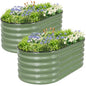 Galvanized Raised Garden Bed - 2 Pcs 4x2x1.4FT Planter Box, Green - color: Green, size: 4x2x1.4ft