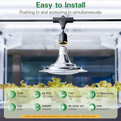 Outdoor Grow Lights with Timer, Full Spectrum Greenhouse Grow Lights with Timer, IP65 Waterproof String Grow Light Outdoor, UL Certified Daisy Chain LED Grow Light, 41FT - size: 12 Lights, style: 1 Timer
