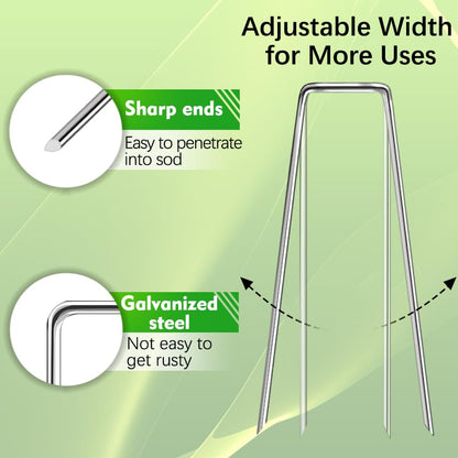 500 Pack Landscape Staples 6 Inch 11 Gauge Garden Stakes - size: 6 inch 500 Pack