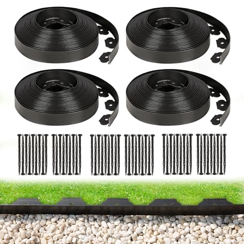 1.5 Inch x 200FT Garden Edging Border,Landscaping with 240pcs Spikes - size: 1.5IN x 200FT