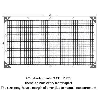 winemana 5x10 FT Black Shade Cloth, Mesh Tarp for Garden Greenhouse Patio - size: 40%-5 FT x 10 FT