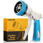 FANHAO Metal Garden Hose Nozzle Heavy Duty, 8 Spray Patterns, High Pressure - color: Blue
