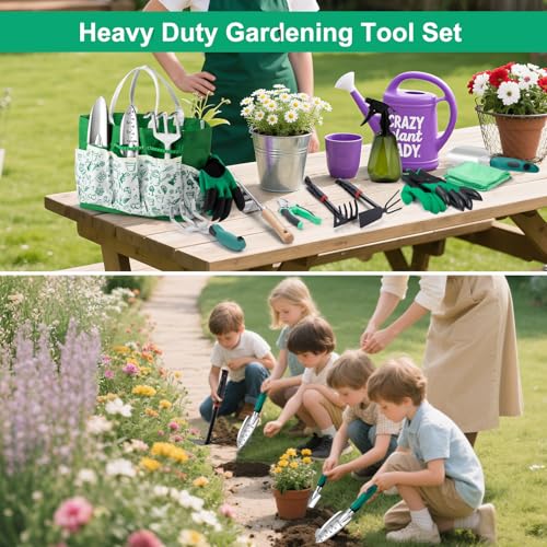 Gardening Tool Set Gifts for Women, Heavy Duty Garden Tools with Handbag