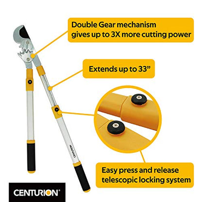 Centurion 76 Heavy Duty Bypass Lopper 1¾-inch Cut Capacity with Telescoping Aluminum Alloy Handle (Extend to 33 Inch)