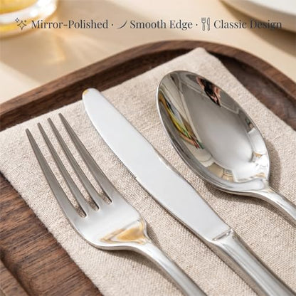 Dinner Forks Set of 6, Stainless Steel, Mirror Polished, 8.2 Inch