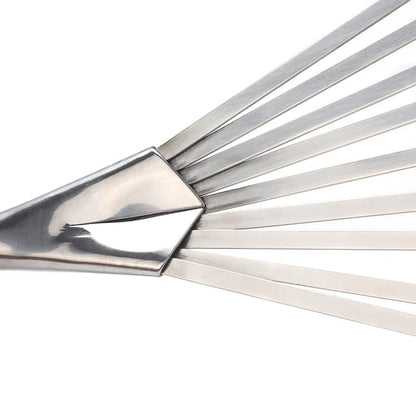 9-Tines Fan Lawn Leaf Hand Rakes Stainless Steel Beech Handle Soil Tille