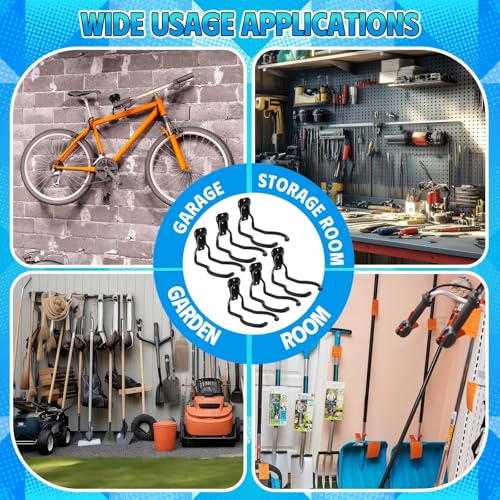 6 Pack Hanger Wall Mount Hooks for Garage Rack