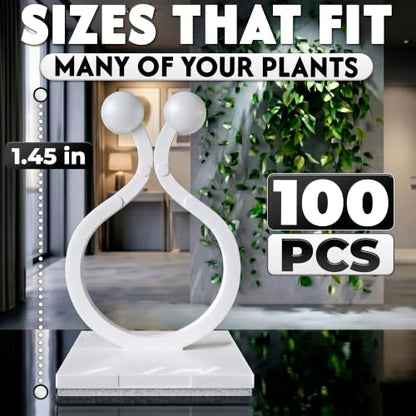 DIMROM 100 Pcs Climbing Plant Wall Clips, Flexible, Self-Adhesive (White)