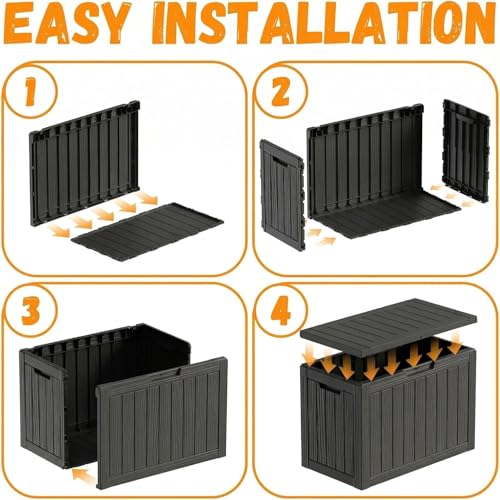 50 Gallon Outdoor Package Delivery Box, Black - color: Black, size: 50 Gallon