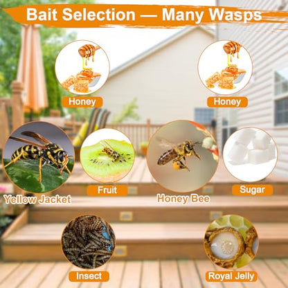 8 Pack Disposable Hanging Wasp & Yellow Jacket Traps Outdoor - size: 8 Packs
