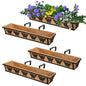 4-Pack 36IN Window Box Railing Hanging Planter Coco Liner Basket - color: 36in - Set 4