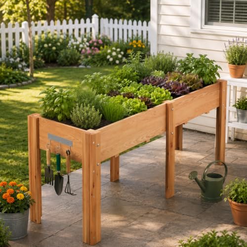 Jojoka 72"x23"x30" Raised Elevated Wooden Garden Planter Box