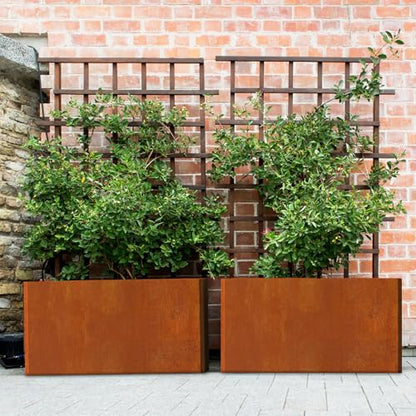 Cor ten Steel Planter Box 25x11x13 Inch, Pre-Rusted Metal Planter for Patio - size: 25X11X13in Rustic