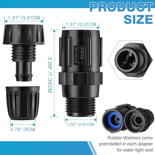 8 Pcs 15 PSI Drip Irrigation Pressure Regulator Adapter Kit - style: 15 Psi