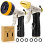 AUTOMAN Garden Hose Nozzles - High Pressure 100% Metal Hose Sprayer 2 Pack, Heavy Duty Garden Watering Nozzle Set, Powerful Garden Nozzle for Watering Plants, Window Cleaning,Washing Cars,Pets Bathing - style: 7 Patterns+4 Patterns