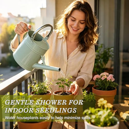 1 Gallon Watering Can for Outdoor&Indoor Plants，Cream Green - color: Cream Green
