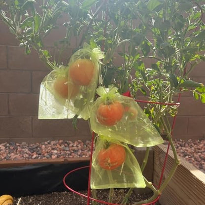 30 Pcs 6.7''×9'' Drawstring Fruit Netting Bags, Reusable Garden Netting Bags, Medium Fruit Protection Bags, Fruit Cover Mesh Bag for Fruit Trees Vegetable Floral - size: 6.7''×9''