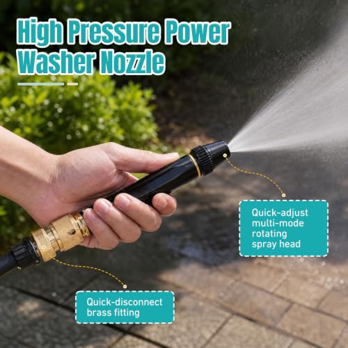 High Pressure Power Washer Nozzle with 3/4" GHT Garden Hose Connector