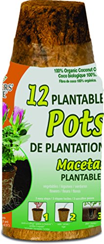 The HC Companies Planters Pride RZR02252 2.25 Round Fiber Grow Coconut Coir Pots, 12-Pack