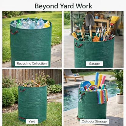 Gardzen 3 Pack 80 Gallon Garden Waste Bags Reusable Heavy Duty - size: 80 Gallon - 3 Pack