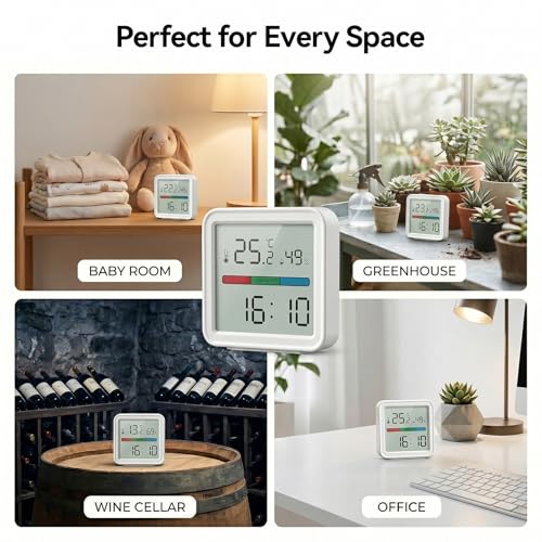 eMylo WiFi Thermometer Hygrometer Digital with App Alerts Data Export