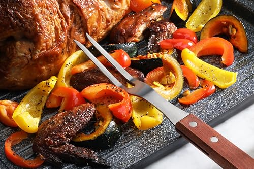 New Star Foodservice Commercial Grade BBQ Fork with Wood Handle, Stainless Steel, 21-Inch - size: 21-Inch