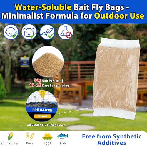 Large 8 Pack Pre-Baited Fly Traps Outdoor Fly Trap for Patio Farm Ranch - size: 8 Packs