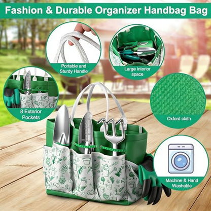Gardening Tool Set Gifts for Women, Heavy Duty Garden Tools with Handbag