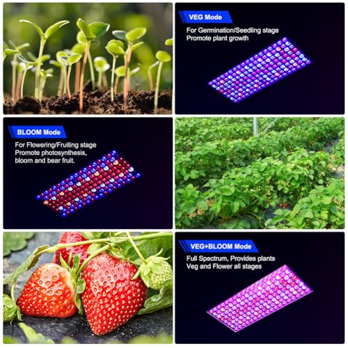 Upgraded BW1000 LED Grow Lights, Full Spectrum Plant Grow Light[White] - color: White, size: Medium