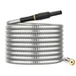 Non-Expandable Metal Garden Hose 25 Feet with Sprayer Nozzle, Flexible, No Kinking, Lightweight & Heavy Duty Water Pipe, Stainless Steel Outdoor Water Hose for Yard 25 ft, Male to Female Connector - size: 25ft