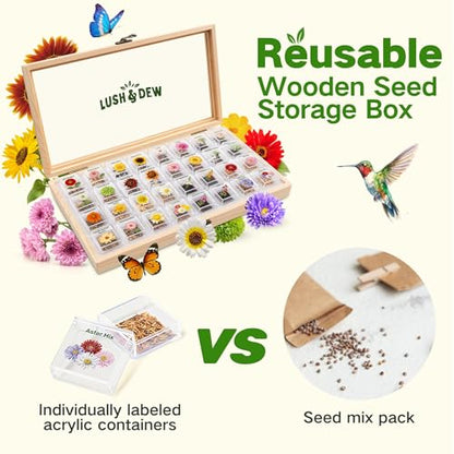 Lush&Dew Zodiac Garden Seed Bank Earth Sign, Gardening Gifts for Women Men - style: Earth Signs