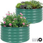 Galvanized Raised Garden Bed,2 PCS 3x3x1.4ft Round Planter LotusGreen - color: Lotusgreen, size: 3x3x1.4ft