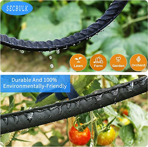 Secbulk 2026 Flat Soaker Hose 75 ft for Garden, 75' Linkable Drip Hose Diy Garden Irrigation System Saving 80% Water, Dual-layer Leak-free Design Water Hose with Holes - size: 75ft