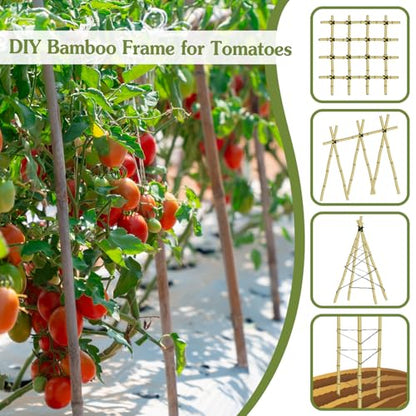 Plant Stakes 3FT, Natural Bamboo Stakes, 25Pcs Sturdy Bamboo Garden Stakes - size: 3Ft, 25Pack