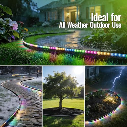 Landscape Edging with Solar String Light, 10FT, 2in Depth, Timer