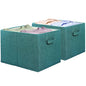 Simple Houseware 15" x 13" Foldable Fabric Storage Bin with Handles, 2 Pack - color: Turquoise