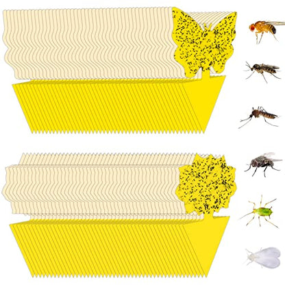 96 Pack Yellow Sticky Fungus Gnat Traps for House Indoor & Outdoor Plants - size: 96 Packs
