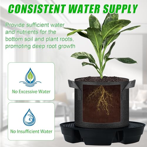 Self-Watering Fabric Pot Base for Indoor Plants, Auto Watering Saucers