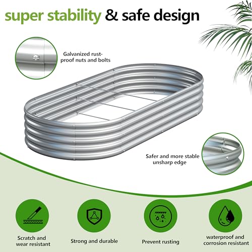 2PCS 6x3x1ft Galvanized Metal Raised Garden Bed Kit,Outdoor Planter Box Vegetables,Flowers,Herbs Durable Rust-Resistant Patio Gardening Beds - size: 6x3x1(2PCS)