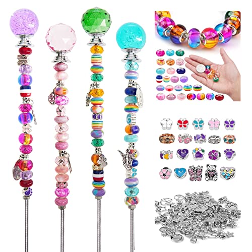 Handmade Beaded Garden Stakes – Set of 4 Decorative Crystal Plant Wands, Glass Suncatcher Ornaments for Potted Plants & Flower Beds, Unique Garden Gifts for Plant Lover & Mother’s Day – 12 Inch - size: 4 Pack (11")