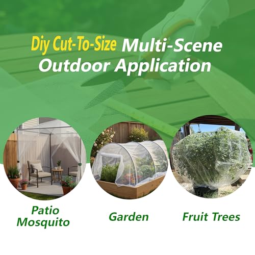 Durable Garden Fine Mesh Netting, 10x33ft Insect Netting for Plant - size: 10 x 33 ft