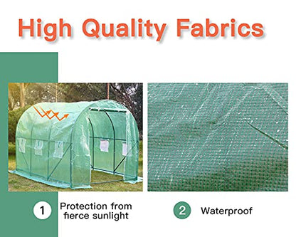 Greenhouse for Outdoors Greenhouse Walk-in Green House L10'xW7'xH7' Plastic Mini Greenhouse Kit Indoor Portable Greenhouse Plant Shelves Tomato Herb Canopy for Patio