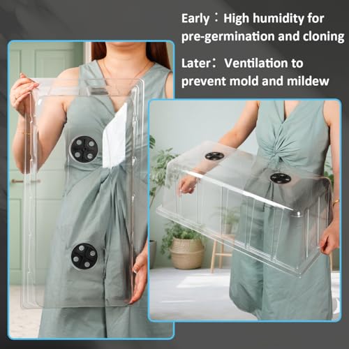 BTPLASTIK 10 Pack 1020 Humidity Domes, 7.3" Tall Clear Seed Tray Cover - color: Clear, size: 10-Pack 7.3" 1020 Domes